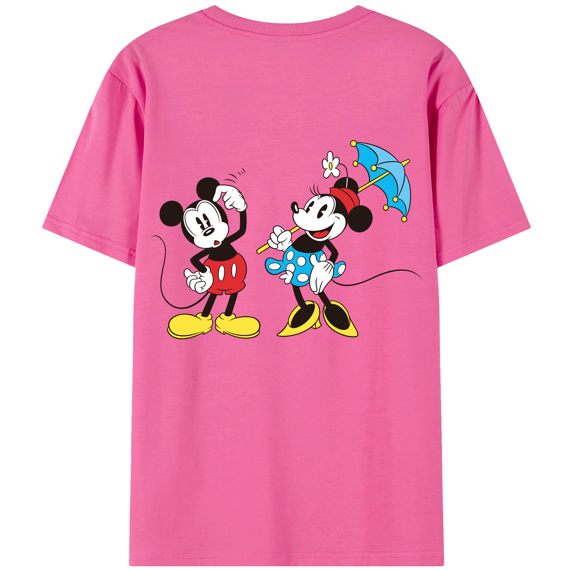 （画像用） ミッキーマウス Mickey Mouse レディース半袖Tシャツ(バックプリント)